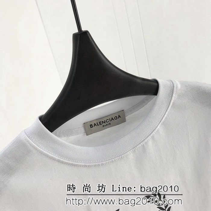 BALENCIAGA巴黎世家 19ss 麥穗雙B短袖 定制面料 七色可選百搭款 男女同款 ydi2467